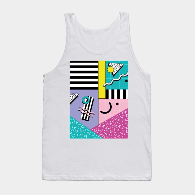 Memphis Pattern 60 / 80s Retro Tank Top by Studio Memphis Waves